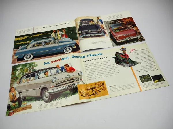 Ford Taunus 15 M G13 PKW Cabriolet Kombi Prospekt Techn. Daten ca. 1950er Jahre