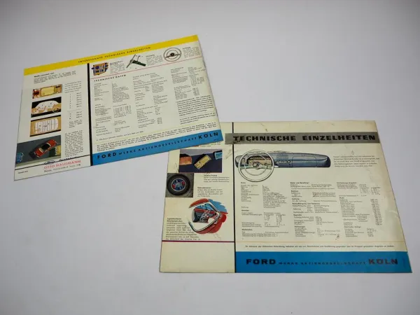 Ford Taunus 15 M G13 PKW Cabriolet Kombi Prospekt Techn. Daten ca. 1950er Jahre