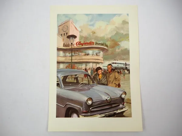 Ford Taunus 15M G13 Dujardin Weinbrand Werbung 1950er Jahre