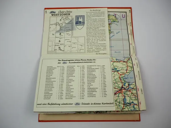 Ford Taunus P1 Consul ... Autoatlas der Bundesrepublik Deutschland ca. 1950