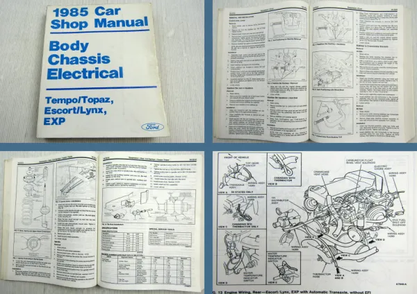 Ford Tempo Topaz Escort Lynx EXP 1985 Car Shop Manual Body Chassis Electrical