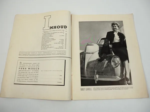 Ford Wereld Zeitschrift No.10 1939 Niederlande V8 Truck Mercury Club Cabriolet