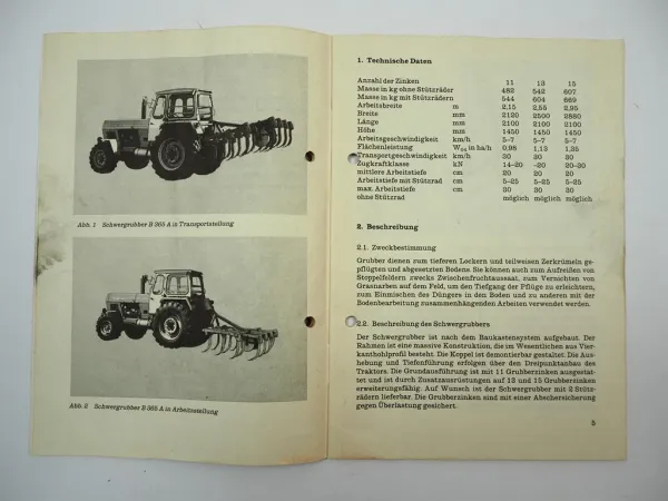 Fortschritt B365A Schwergrubber Betriebsanleitung Ersatzteilliste 1985