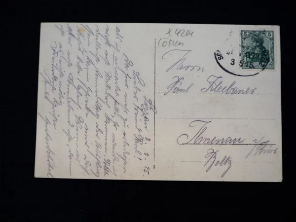 Foto AK Lössen bei Schkeuditz oder Schkopau 1915 gelaufen
