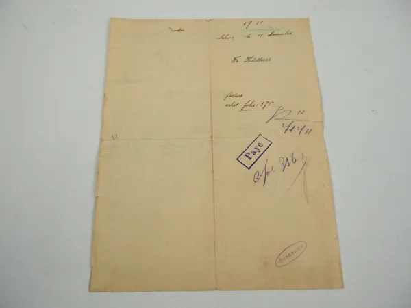 Fr. Küttner Sehma Annaberg Erzgebirge Zwirnerei Färberei Rechnung 1911