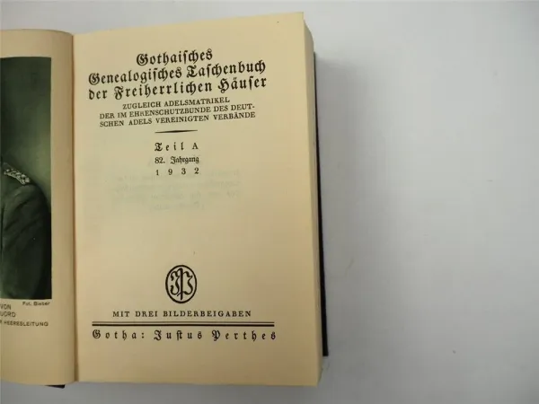 Freiherrliches Gothaisches Genealogisches Taschenbuch Perthes 1932 Adel