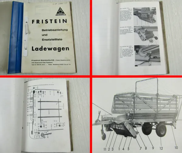 Fristein Ladewagen 25 30 S SL TS NS K Betriebsanleitung Ersatzteilliste ca 1973