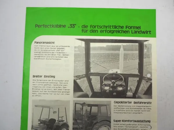 Fritzmeier FK9115 Kabine für IHC 433 533 633 Schlepper Prospekt Preisliste 1975
