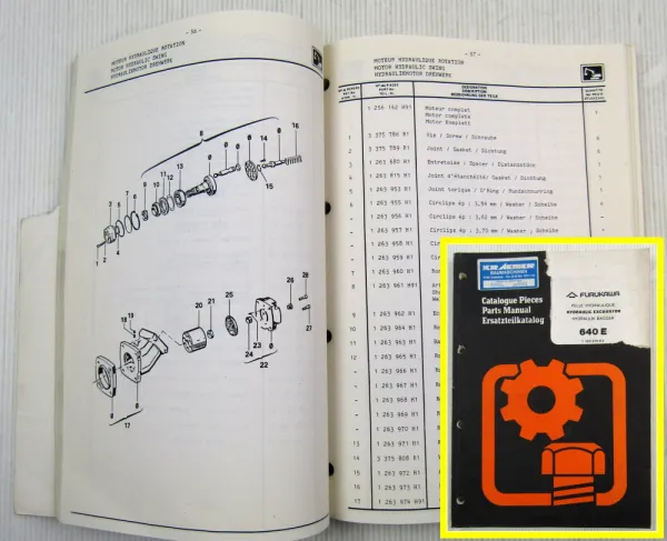 Furukawa 640E Hydraulic Excavator Parts List Ersatzteilkatalog 02/1990