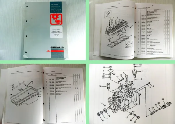 Furukawa Motor F659 T/TA Bagger 635E W635E 640E, Radlader 335 Ersatzteilliste