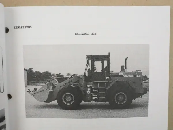 Furukawa Radlader 335 Betriebsanleitung Bedienungshandbuch 1996