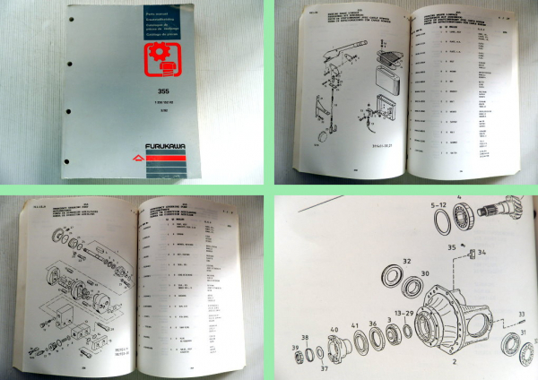 Furukawa Radlader 355 Ersatzteilliste Parts Manual 1992 Ersatzteilkatalog