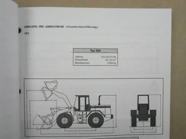 Furukawa Radlader 365 Betriebsanleitung Bedienungshandbuch 1996