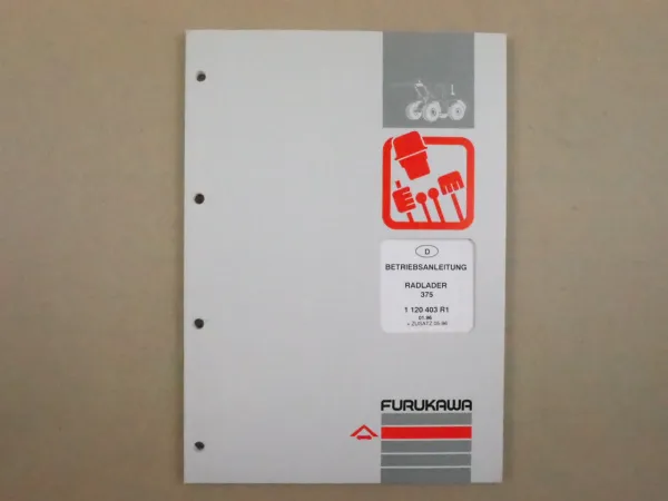 Furukawa Radlader 375 Betriebsanleitung Bedienungshandbuch 1996