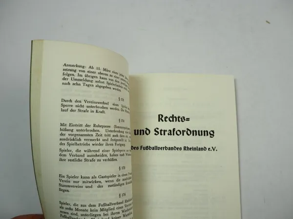 Fussballverband FV Rheinland eV Satzung Spielordnung Koblenz ca 1955 Fußball
