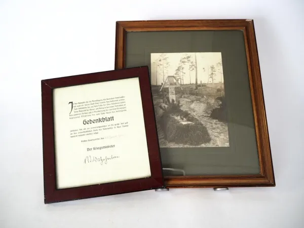 Gedenkblatt und Foto WK1 Gefreiter Marx Wiesental b. Karlsruhe 1915 R.I.R. 250