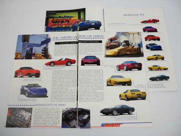 Geiger US Cars Gesamtprogramm Modelle 1993 Corvette Umbau 2x Prospekt