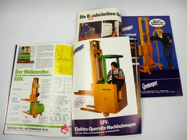 Genkinger Gabelstapler Hubwagen Hubgeräte 2x Prospektmappen 1980er Jahre