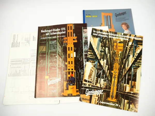 Genkinger Gabelstapler Hubwagen Hubgeräte 2x Prospektmappen 1980er Jahre