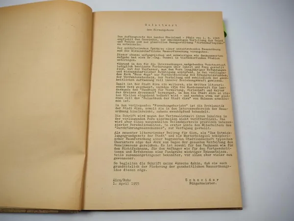 Gestaltung des Lebensraums der Stadt Kirn Rheinland Pfalz 1954/55 Studie Gensel
