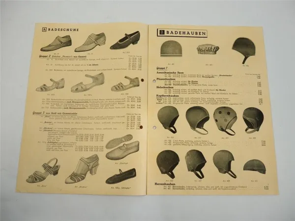 GF Gebr. Feisenberger Frankfurt Berlin Badeartikel Schuhe Hauben Preisliste 1936