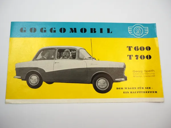 Glas Goggomobil T600 T700 PKW 20PS 30PS Prospekt 1958