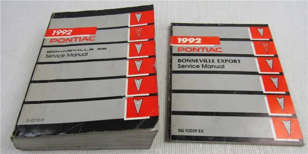 GM Service Manual 1992 Pontiac Bonneville SE + Export Werkstatthandbuch