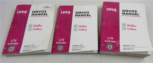 GM Service Manual 1998 Chevrolet Malibu Oldsmobile Cutlass Book 1 - 3