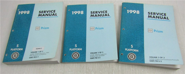 GM Service Manual 1998 Chevrolet Prizm Werkstatthandbuch Vol. 1-3