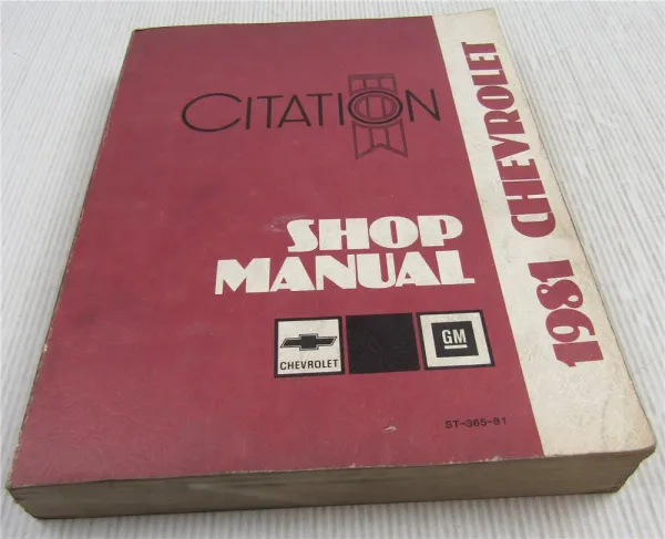 GM Service Manual Chevrolet Citation Shop Manual 1981