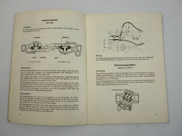 Grau Druckluftbremsanlagen für Anhänger Technische Information 1965
