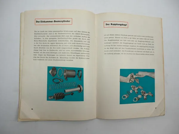 Grau Druckluftbremse für Anhänger Betriebsanleitung 1950/60er Jahre