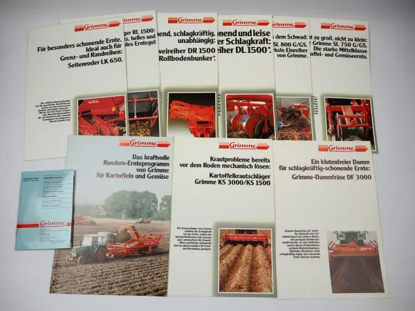 Grimme SL DL DR KS DR Erntemaschinen 9x Prospekt Preisliste ca. 1990