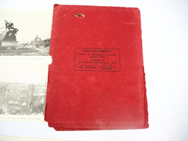 Grosses Leporello San Francisco USA Befor and after the fire 1906 beschädigt