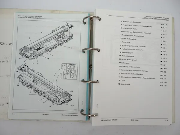 Grove GMK 6250 Mobilkran Betriebsanleitung Bedienungsanleitung 07/1998