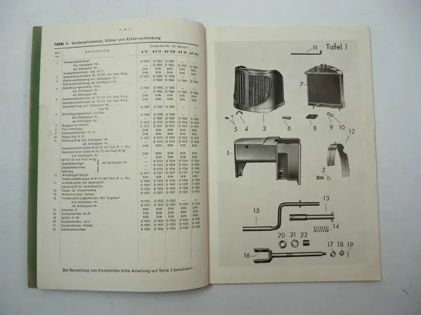 Güldner A15 AF15 AF15H AF20 AF20S Schlepper Ersatzteilliste Ersatzteilkatalog
