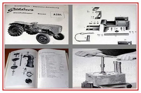 Güldner A2DL Dieselschlepper Ersatzteilliste Reparaturanweisung 1960