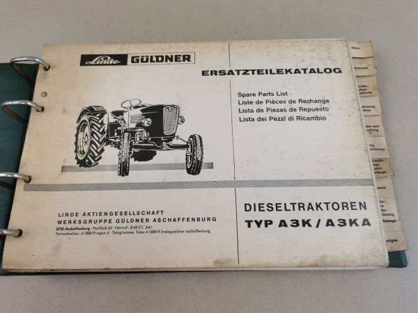 Güldner A3K A3KA Burgund N Ersatzteilkatalog 1966 Ersatzteilliste