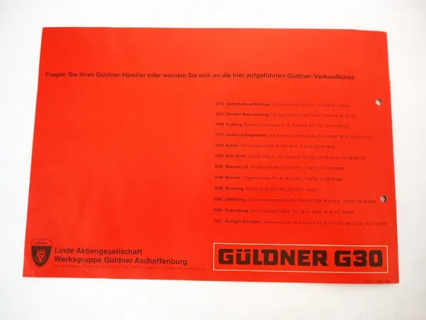Güldner G30 Dieselschlepper Traktor 32 PS Prospekt 1966