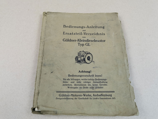 Güldner GL Bedienungsanleitung Ersatzteilliste 1938 zB im Kramer K12 K18