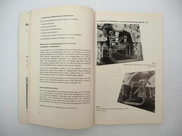 Güldner Schlepper Kraftheber Geräteanbau Ersatzteilliste 1960 AZK ALK ADN ALD