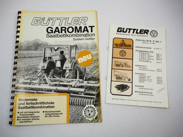 Güttler Garomat Saatbettkombination Prospekt Testbericht Preisliste ca. 1986