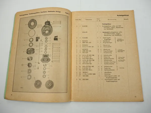 Gutbrod A 54 Vasall Motorhacke Bauernhacke Ersatzteilliste 1955