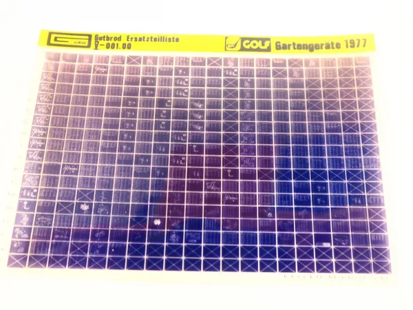 Gutbrod Gartengeräte Anbaugeräte 1977 - 1987 Ersatzteillisten Microfiches