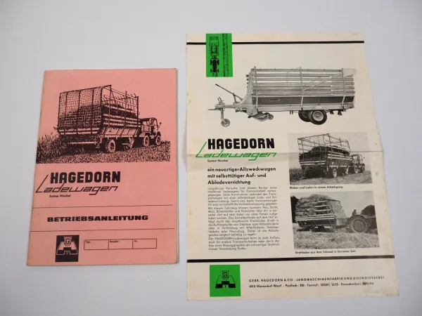 Hagedorn LW3 Ladewagen System Weichel Betriebsanleitung 1960er Jahre