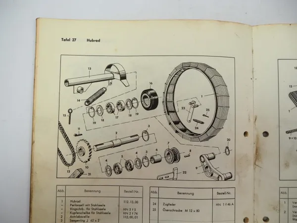 Hagedorn Wisent R Sammelroder Ersatzteilliste Baujahr 1966