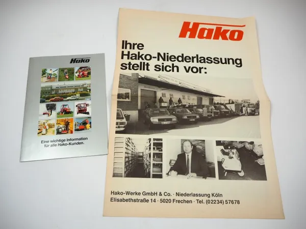 Hako Eröffnung Niederlassung Köln 1978 1983 2x Prospekt