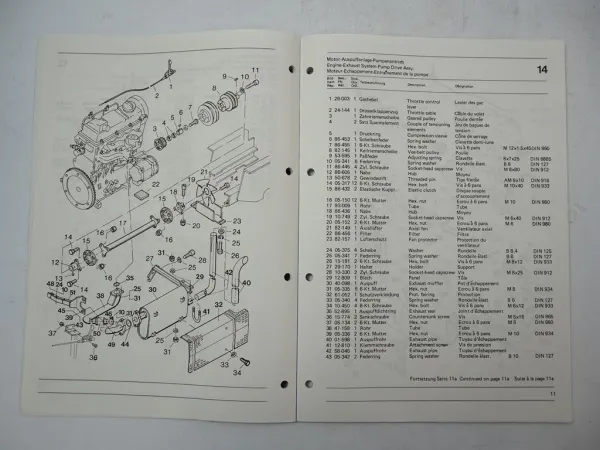 Hako Hakotrac 3800D Hydrostatic (8050) Traktor Ersatzteilliste Parts List 1989