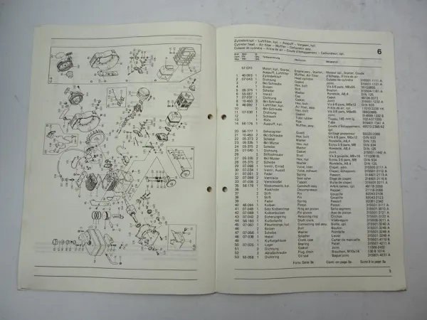 Hako Profi Variette 3632 Ersatzteilliste Ersatzteilkatalog Spare Parts List 1989