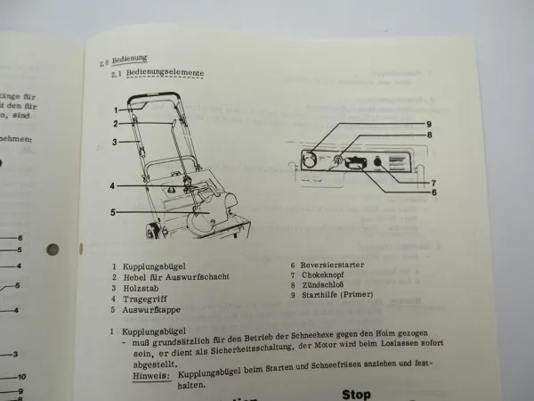 Hako Schneehexe LS 6051 Betriebsanleitung Ersatzteilliste 1980/90er Jahre